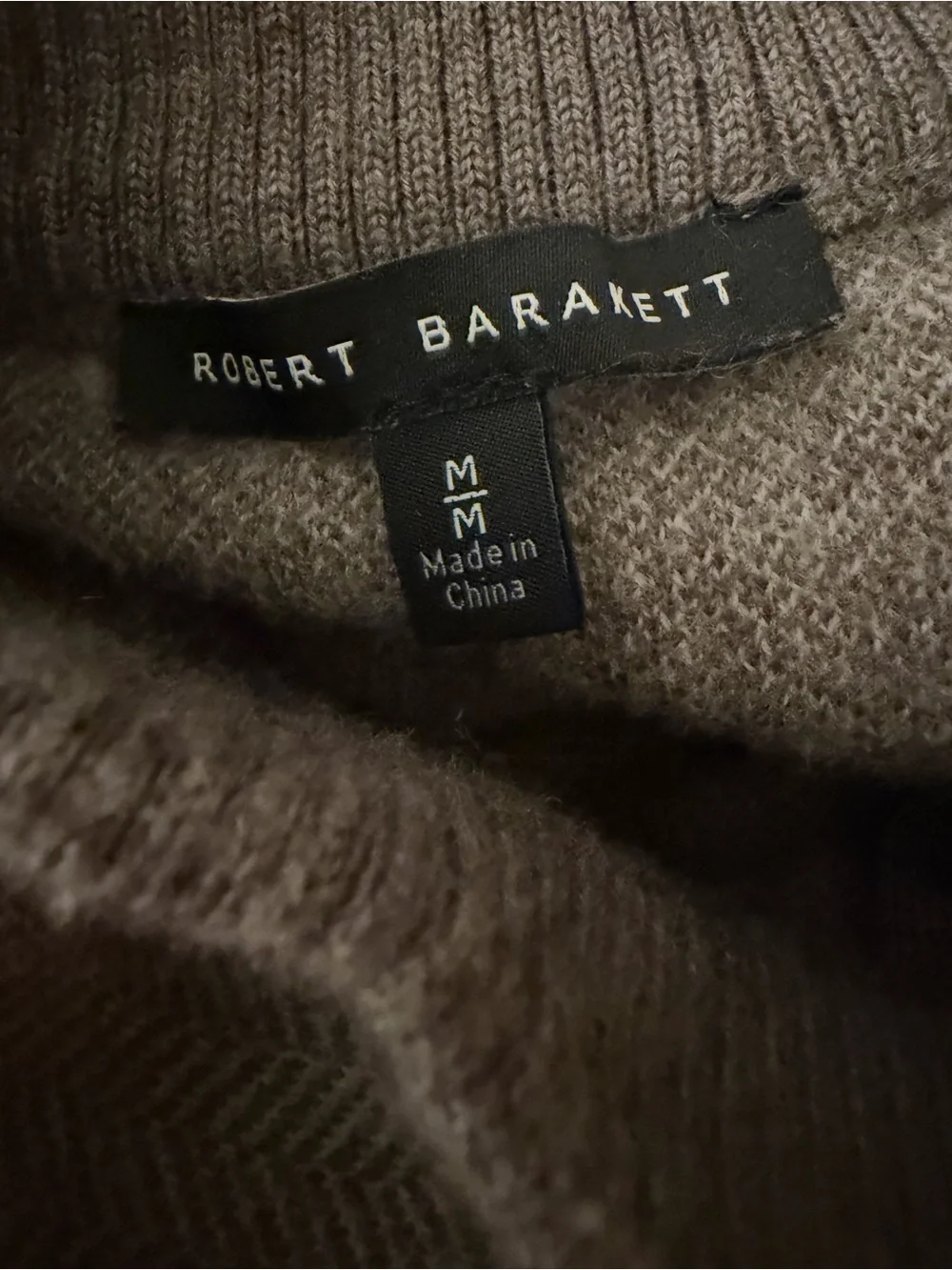 Robert Barakett Grant Merino Wool Quarter Zip Sweater Oatmeal Men’s M NWOT